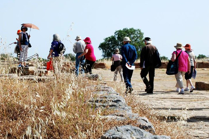 Les Amis du musée Saint-Raymond visitant un site archéologique
